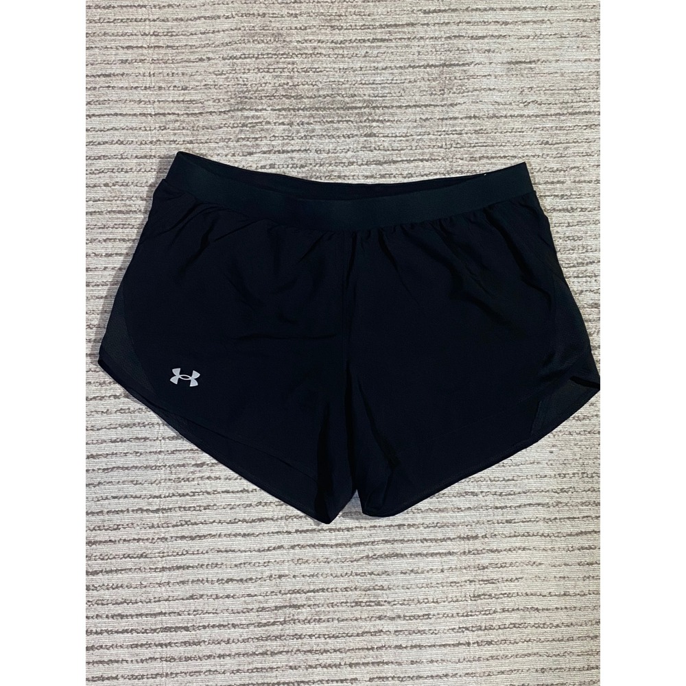 Under Armour Womens HeatGear Loose Running Shorts Black Size Large Mesh Panels